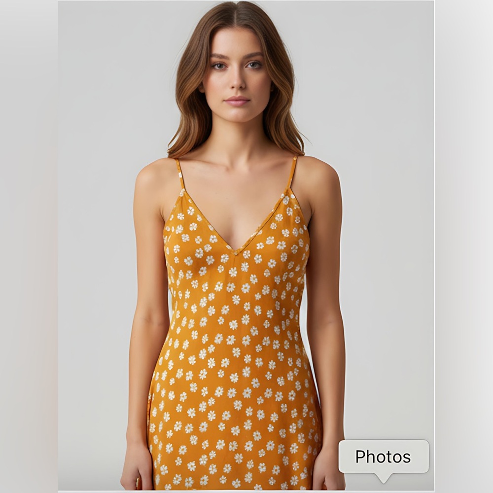 Floral Cami Dress Mustard